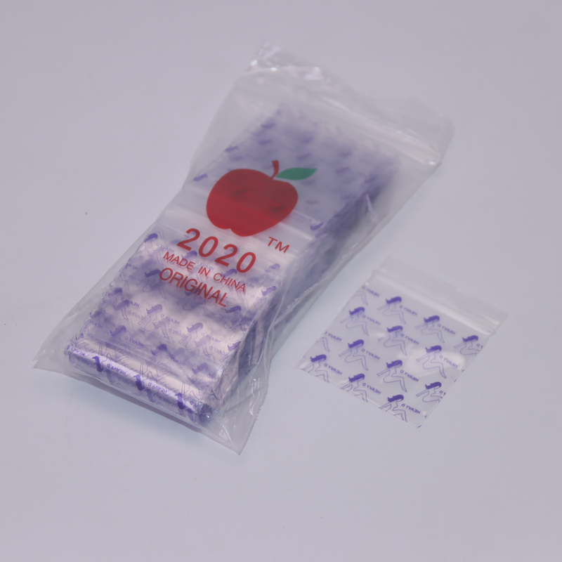 1 Pack Of 100 Pieces Clear 2020# One Side Printed Design 4 MIL Plastic Water Proof Zip Bag