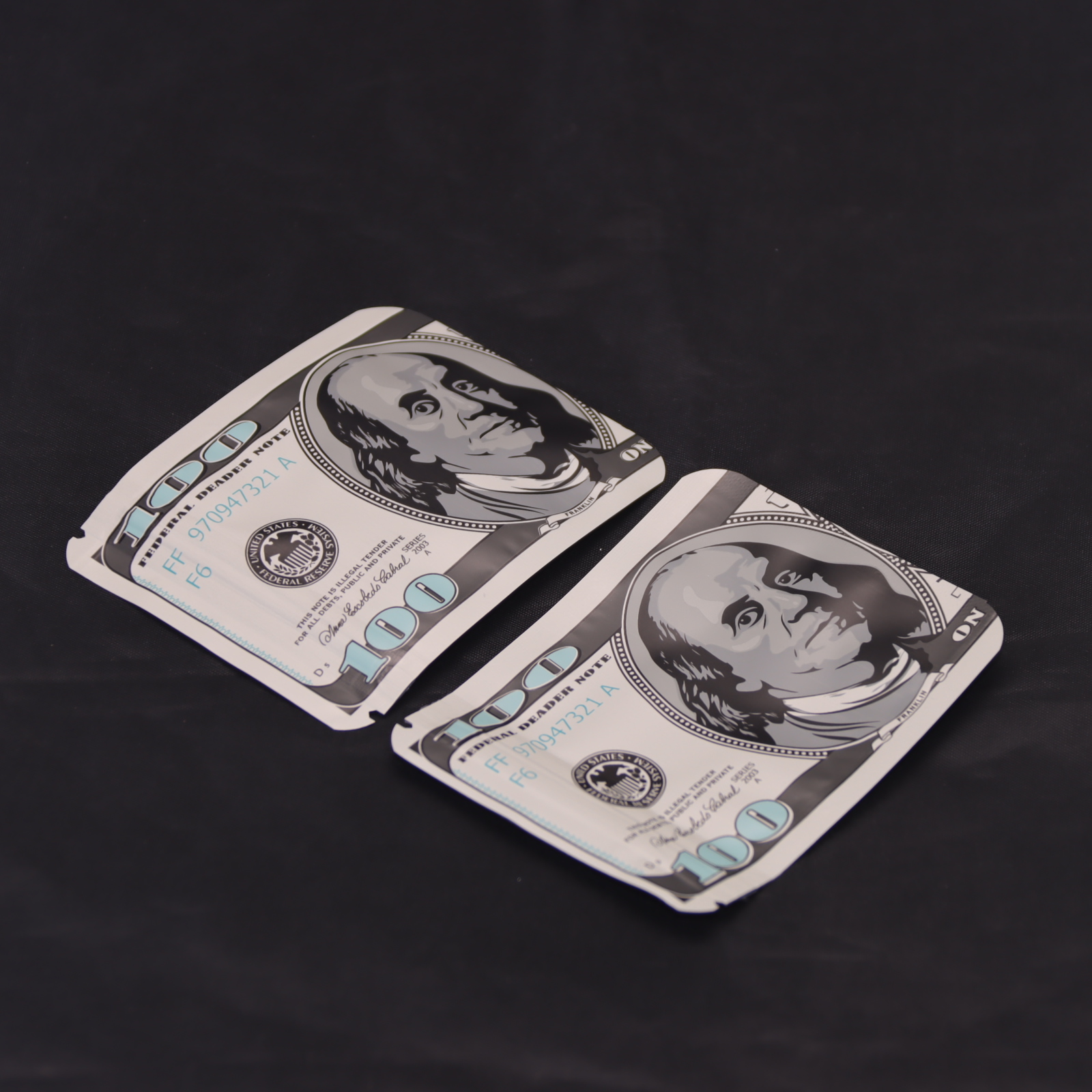 50pack 100pack 3.5g Aluminum Foil Bag for Marijuana Resealable Zip Lock Metallized Film Pouch Waterproof & Odor-proof Aluminum Foil Bag