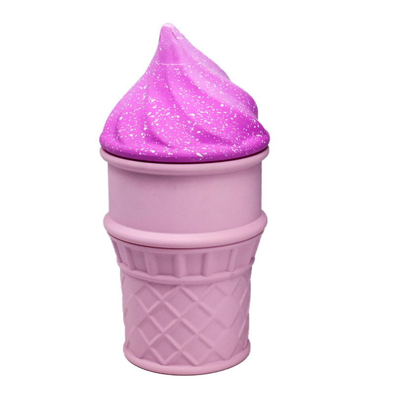 Small Size 4 Parts Big Chamber Ice Cream Cone Shaped Herb Grinders; Multi Color Ice Cream Shaped Spice Grinder