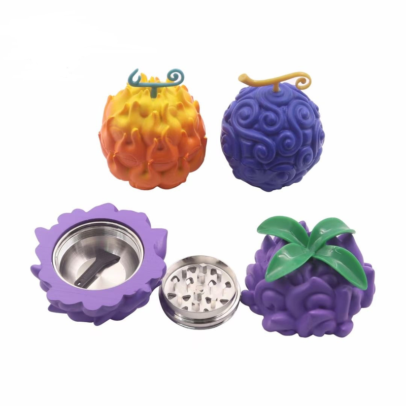 3 Parts Colorful Devil Fruit Shaped Zinc Alloy Weed Grinders