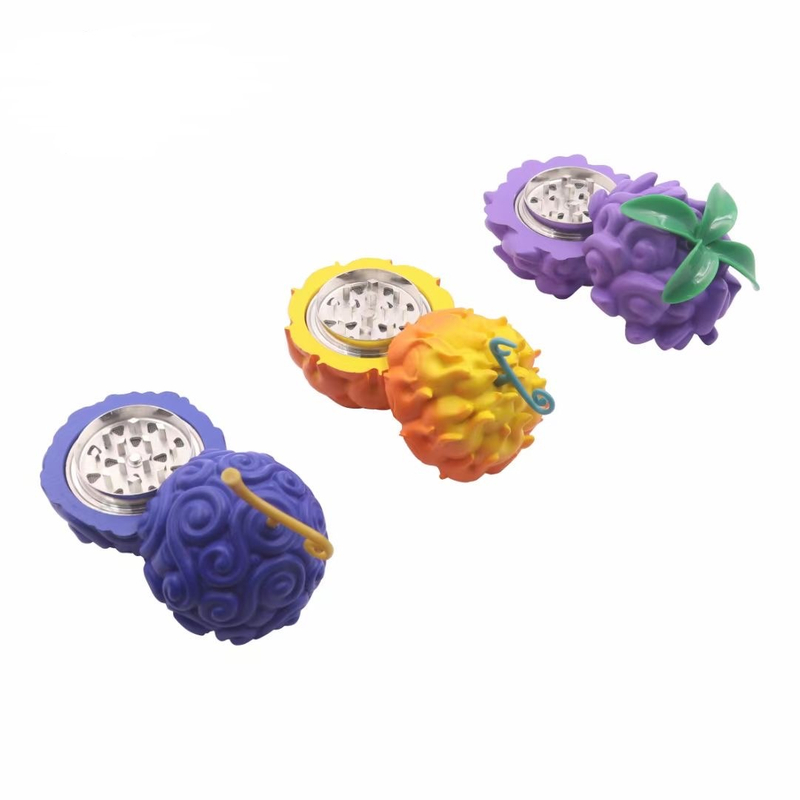 3 Parts Colorful Devil Fruit Shaped Zinc Alloy Weed Grinders
