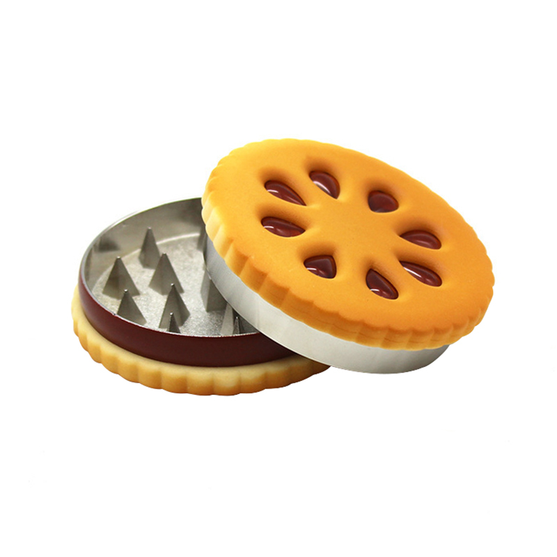 2 Parts Biscuits Shaped Zinc Alloy Weed Handmuller
