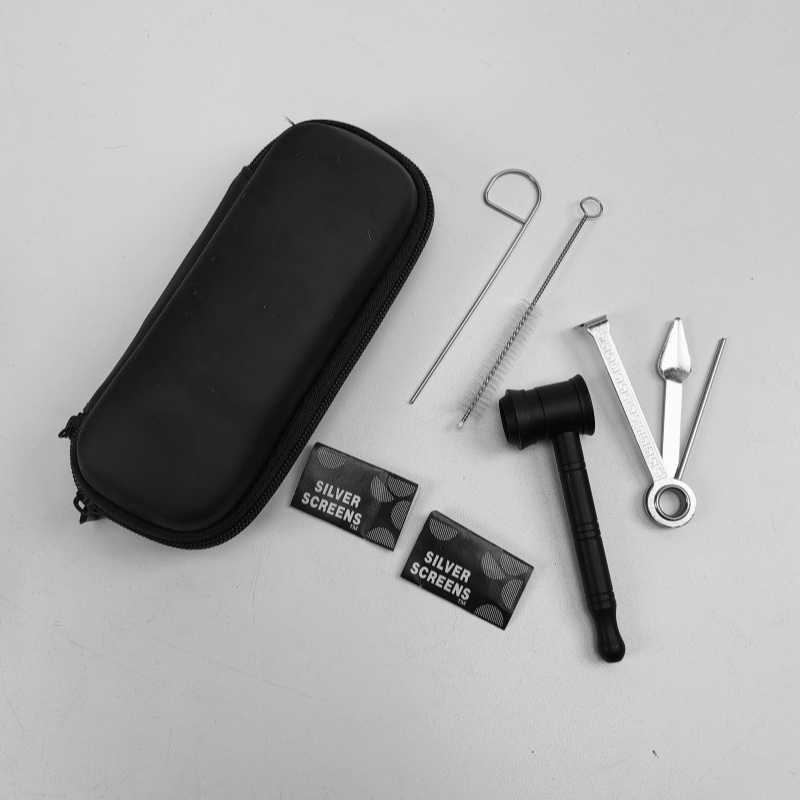 KT1012 Smoking Hand Pipe Kit Big Tobacco Hand Pipe Smoking Accessories Kit 7 Pieces