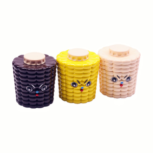 4 Piece Cone-Shaped Spill-Proof Magnetic Grinder Portable Corn Design Magnetic Seal Tobacco Grinder Cartoon Corn-Shaped 4-Layer Magnetic Grinder 4-Tier Corn Herb Grinder with Removable Mesh Screen
