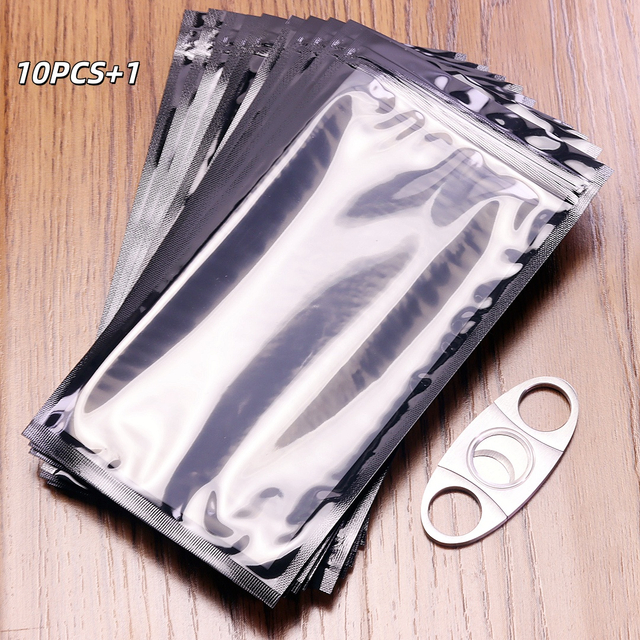 11 Pack Cigar Humidor Bag & Cutter Set ortable Cigar Humidifier Pouch Kit Travel Cigar Case with Cutter Luxury Cigar Storage & Cutting Set