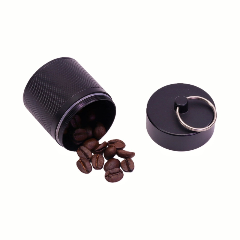 Aluminum Keychain Storage Bottle for Outdoor Hiking Waterproof Crimped Grid Portable Storage Bottle with Keychain Outdoor Durable Crimped Grid Aluminum Storage Bottle Aluminum Keychain Storage Jar F