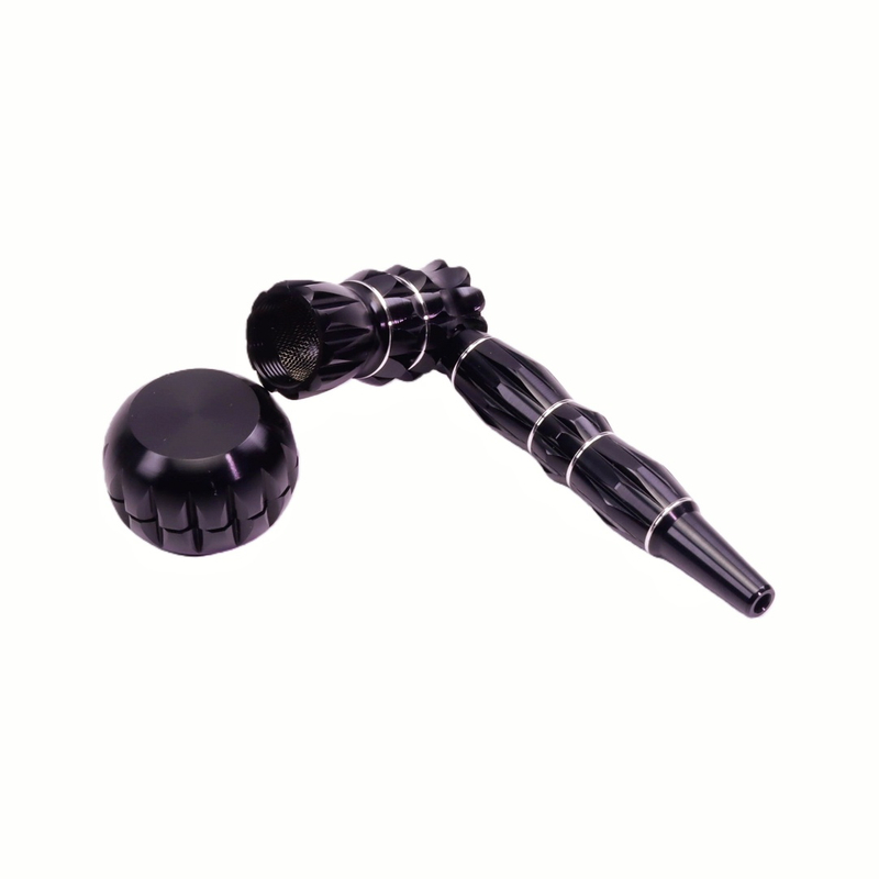 2-in-1 Aluminum Pipe & Grinder Gift Set Aluminum Tobacco Pipe with Grinder Aluminum Pipe Grinder Combo For Smoking
