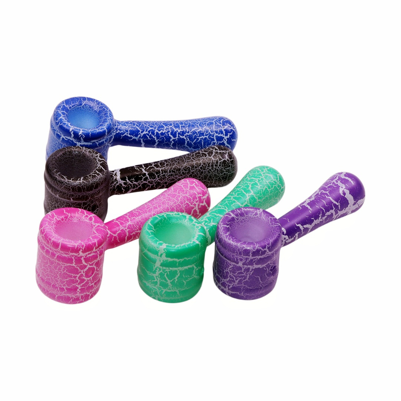 4.8 Inches Handmade Portable Colorful Cracked Texture Glass Pipe Or Travel & Collection