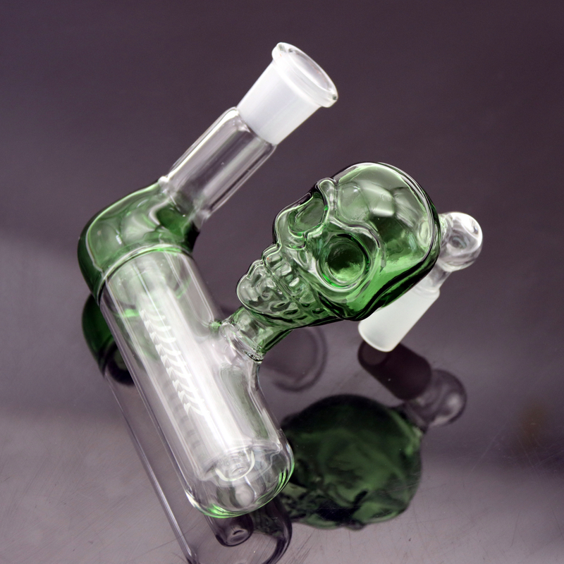14mm Joint Skull Shape Borosilicate Glass Ash Catcher Filter 14mm Water Pipe Filter Attachment