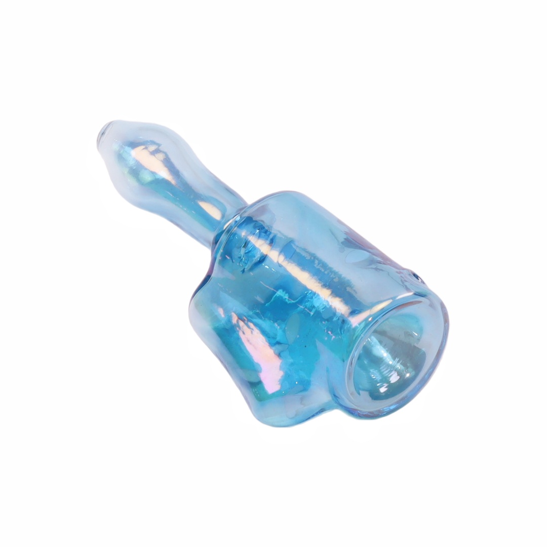 1 Pack of 4 Piece Glass Hand Pipe Set Skull Tobacco Pipe Iridescent Smoking Kit Portable Pipe Set with Case Cookie Grinder Complete Tobacco Accessory Set Glow Pipe