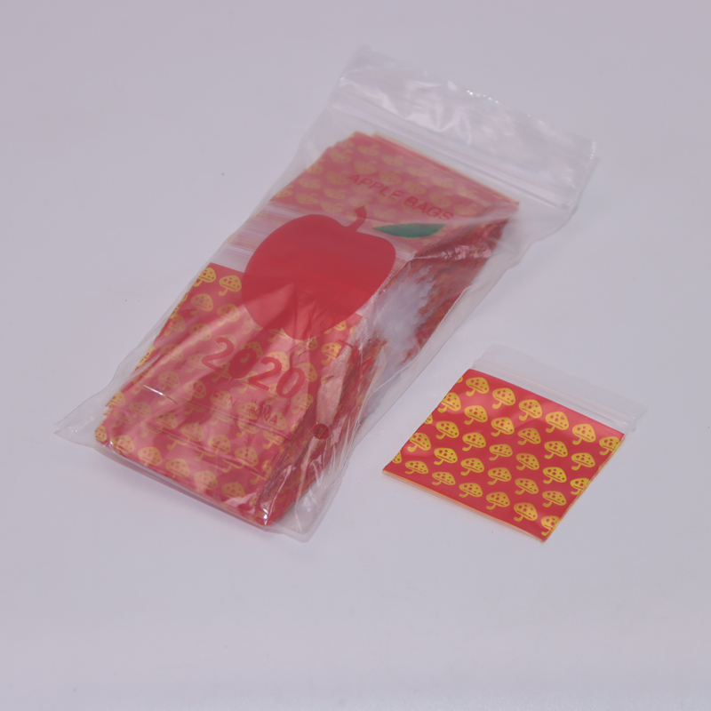 1 Pack Of 100 Pieces Clear 2020# One Side Printed Design 4 MIL Plastic Water Proof Zip Bag