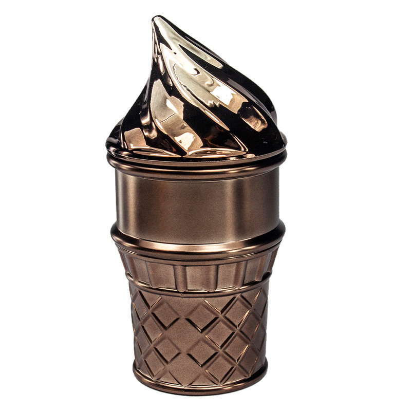 Small Size 4 Parts Big Chamber Ice Cream Cone Shaped Herb Grinders; Multi Color Ice Cream Shaped Spice Grinder