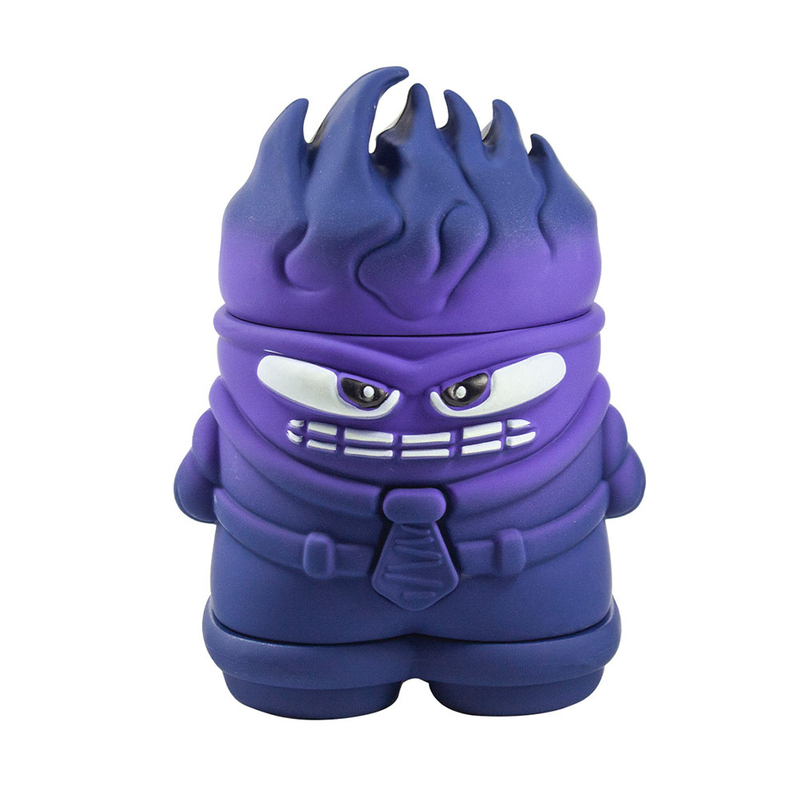 Best Selller 4 Parts Colorful Cartoon Anger Shaped Herb Grinder With Drawer;Inside Out Character Shaped Weed Grinder