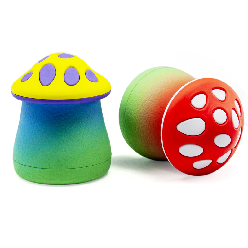 Multi-Color 3 Pieces Funny Mushroom Herb Grinders