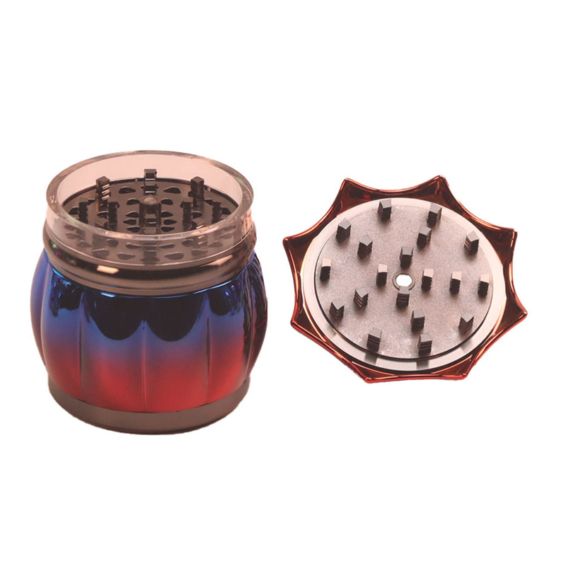 4 Parts Multi Colour Umbrella Shaped Herb Grinder With Shinning Pumpkin ; Halloween Topic Smoking Accessories