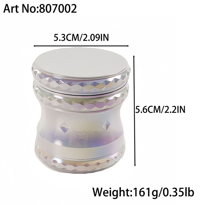 Zinc Alloy 4 Layers Colour White Portable for Smoking Tobacco Spice Grinder