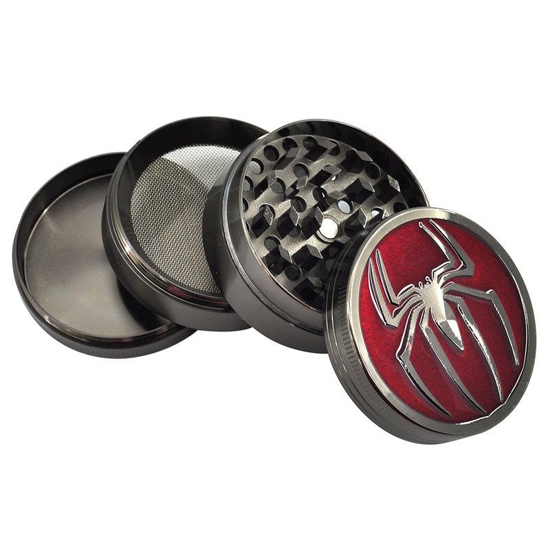 2.05 Inches 4 Parts Touch Up Embossing Spider Zinc CNC Smoiking Herb Grinder