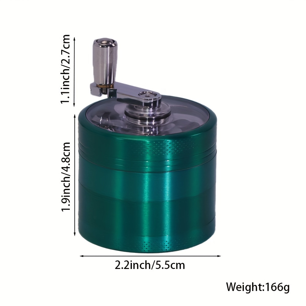 4 Color Available 2.2 Inches 4 Parts Clear Top Crank Handle Zinc Herb Grinder Handle Spice Grinder