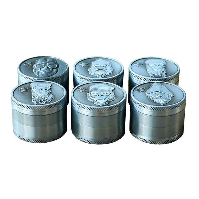 2.0 Inches 4 Parts Solid Top Gorilla Rolling Stars Zinc Alloy Herb Handmuller