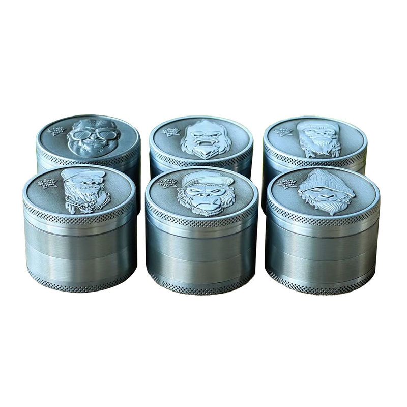 2.0 Inches 4 Parts Solid Top Gorilla Rolling Stars Zinc Alloy Herb Handmuller