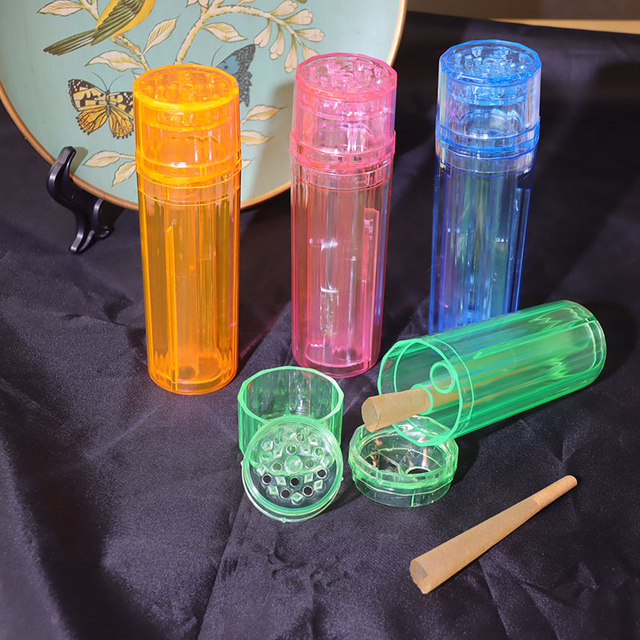 3 Parts Plastic 110MM King Size Cone Rolling Paper Maker With Herb Grinder 