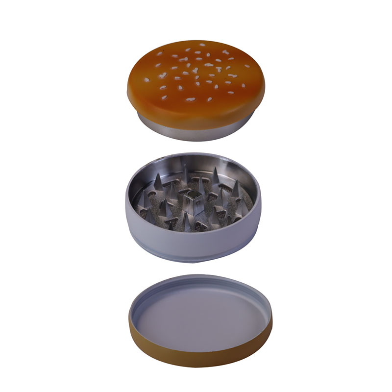 3 Parts Hamburger Shaped Zinc Alloy Herb Grinders