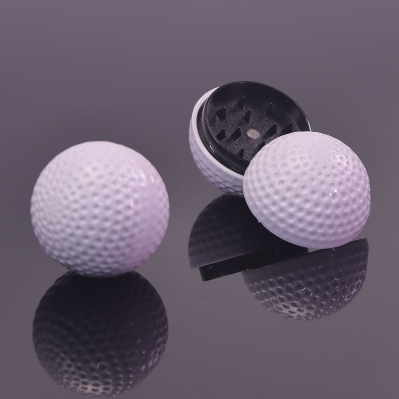 Novelty 2 Parts Magnetic Plastic White Golf Shaped Spice Grinder
