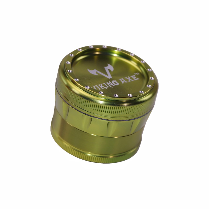 4 Pieces Cone Shaped Sunken Top Cap CNC Aluminum Herb Grinder With Pollen Catcher