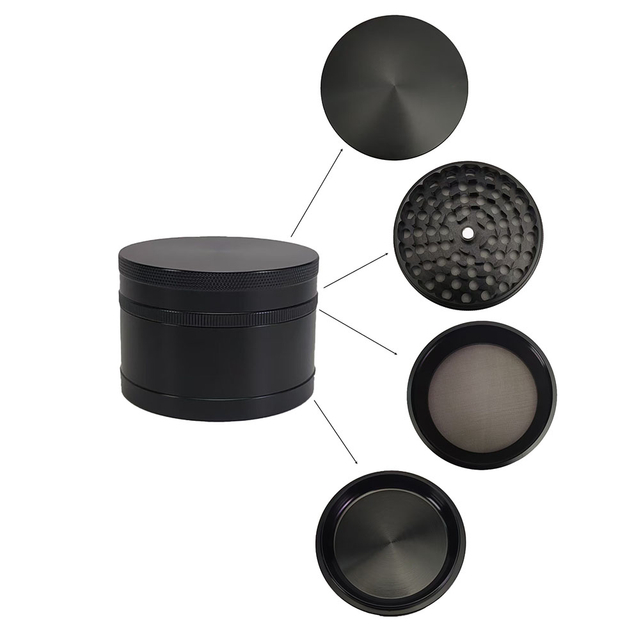 3 Inches 4 Chamber Jumbo CNC Aluminum Herb Grinder For Smoking Solid Top Durable Metal Grinder