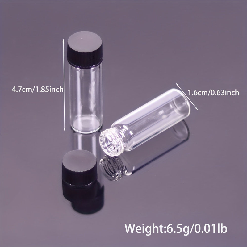 3/6/8 Pack 4ml Amber Small Liquid Sample Glass Vials with Screw Caps Dram Leak-Proof Vial Black Screw Cap with PE Liners for Lab Essential Oil Perfume Reagents