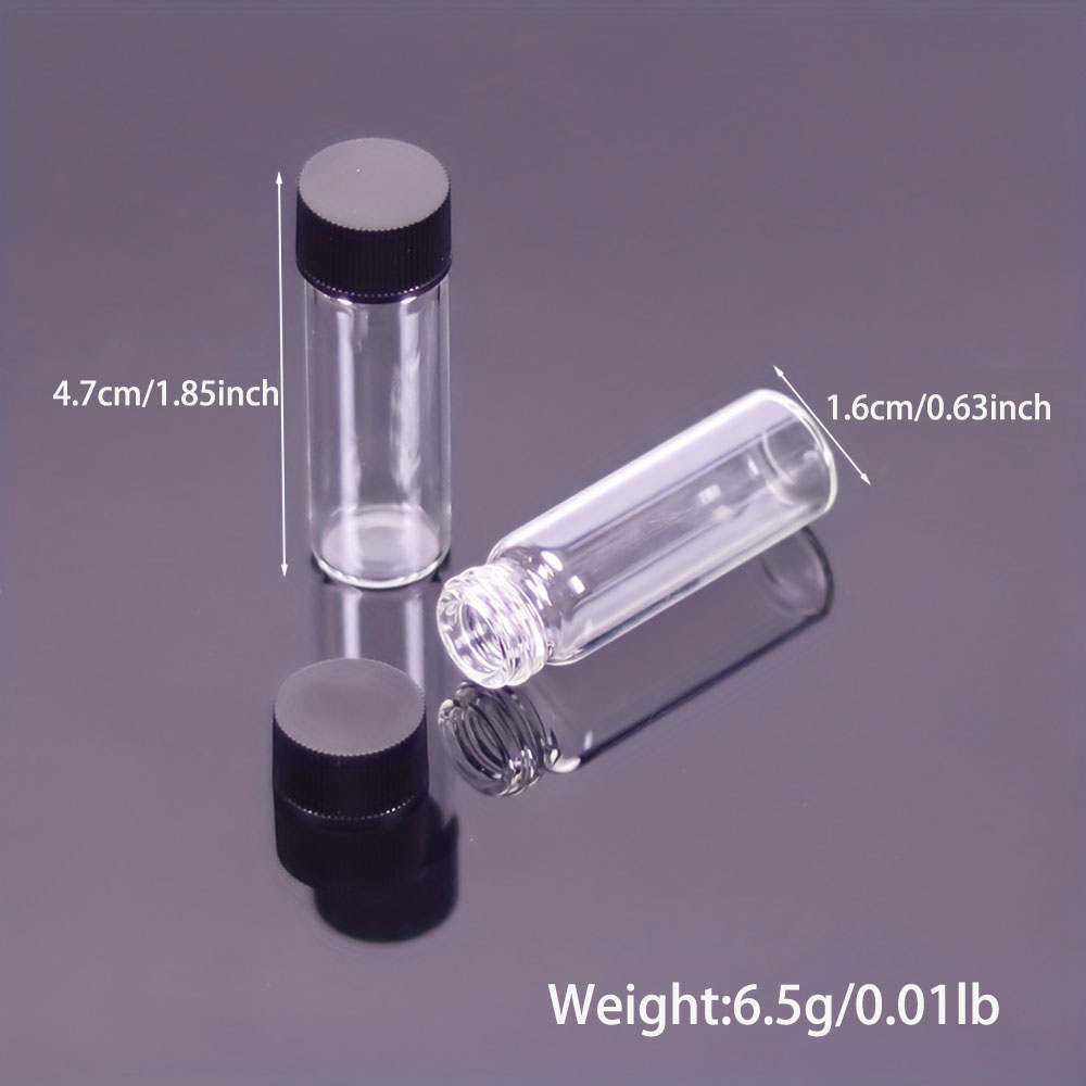 3/6/8 Pack 4ml Amber Small Liquid Sample Glass Vials with Screw Caps Dram Leak-Proof Vial Black Screw Cap with PE Liners for Lab Essential Oil Perfume Reagents