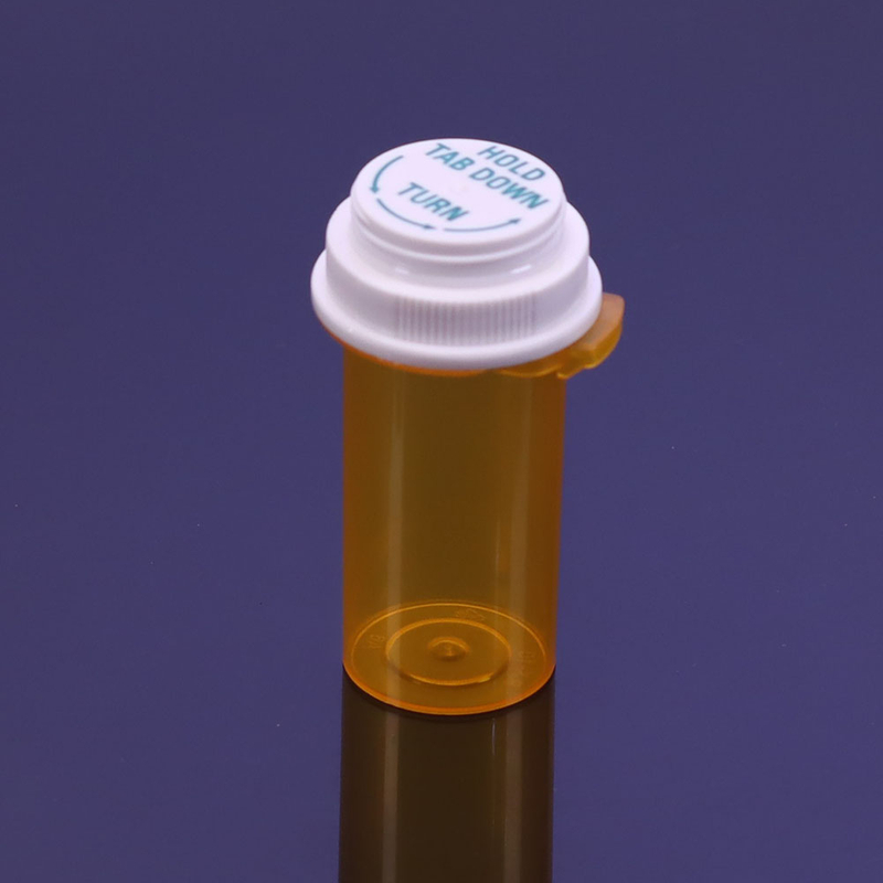 5 Pack Plastic Pharmacy Packing Reversible Cap Vials Thumb Tab Pill Bottle Plastic Empty Pill Bottles with Double Sided Use Child Resistant & Easy Open Caps 