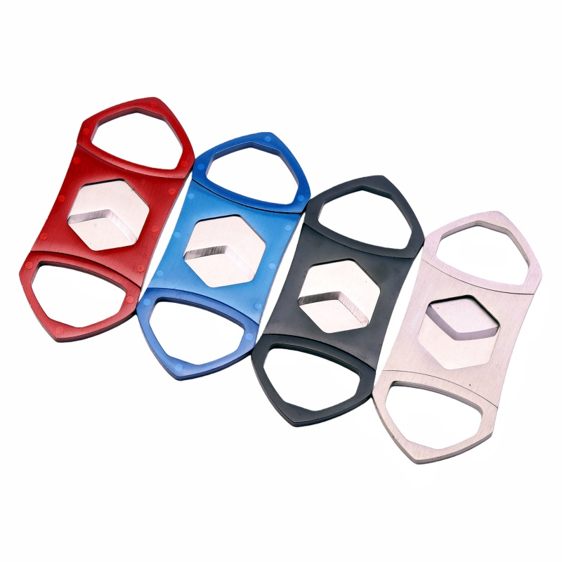 Durable 2 Blades Premium Stainless Steel Cigar Cutter Portable Cigar Cutter Luxury Cigar Cutter Guillotine Cigar Cutter for Travel