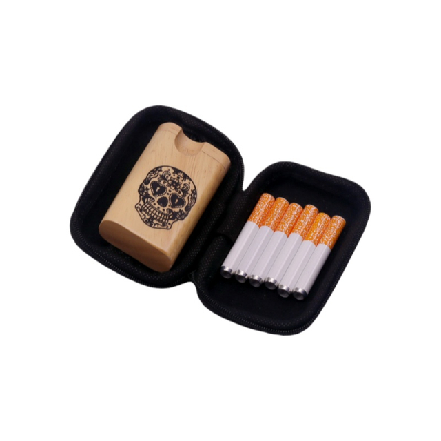 Pattern Marijuana Dugout One Hitter Smoking Pipe Kit Wooden Dugout One Hitter Box Bat Smoking Pipe Kit