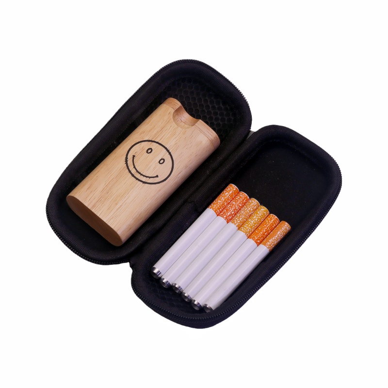 Pattern Cannabis Wooden Dugout One Hitter Smoking Pipe Kit Rosewood Weed Dugout One Hitter Box Bat Smoking Pipe Kit