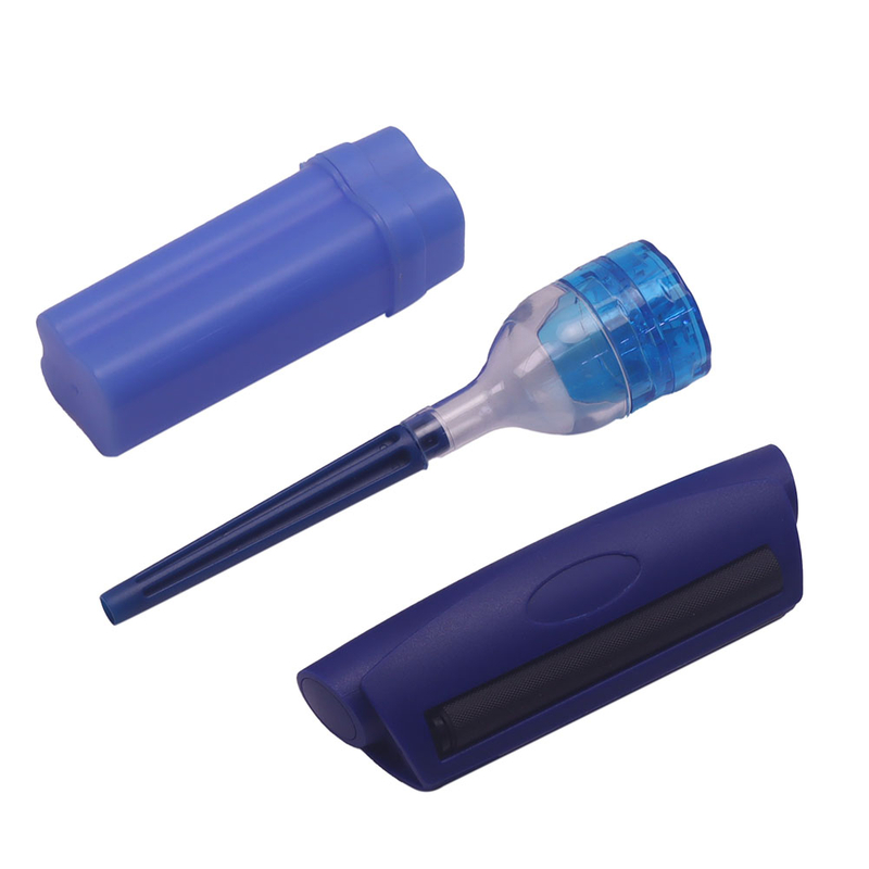 110MM Manual Tobacco Roller Maker Plastic Funnel 2 in 1 Grinder Herb Storage Stash Travel Smoking Case