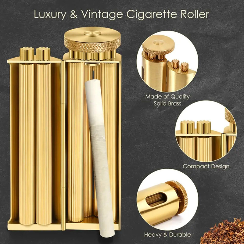 DIY Luxury Vintage Brass Cigarette Roller Machine For 70MM