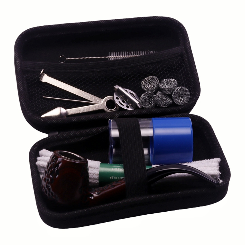 Premium 12 Pack Resin Pipe Set Pipe with Windshield And Filter Ball 3-in-1 Cleaner Brush Pipe Tool Kit
