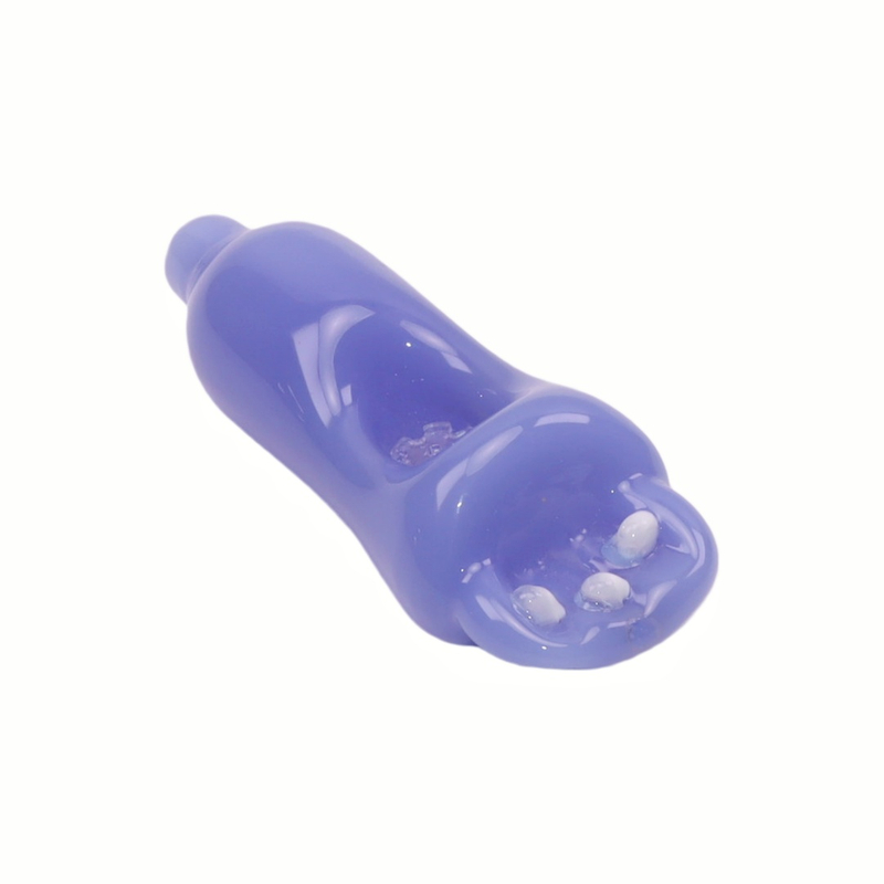 1 Pack of 3 Piece Foot Design Portable Travel Smoking Glass Pipe Set Includes Glass Pipe Cleaner Hard Case for Travel