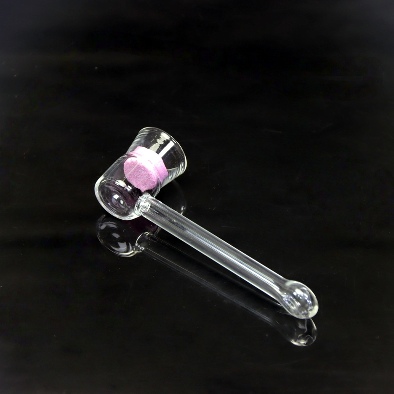 Set of 2 Portable Hand Blown Quartz Mesh Glass Pipe for Wax Quartz Screen Disc Compact Glass Pipe for Smoking