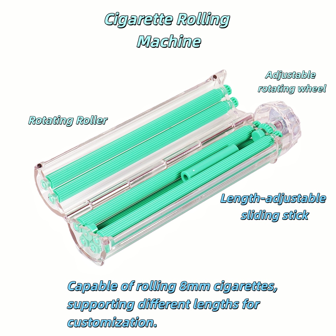 8mm Adjustable Length Cigarette Rolling Tool Cigarette Roller with Movable Slide Bar Roll 8mm Cigarettes of Variable Lengths Cigarette Roller Machine with Rotating Wheel