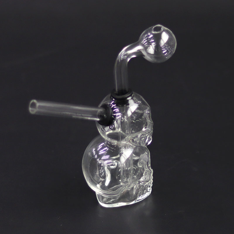 Detachable Skull Shaped Borosilicate Glass Pipe Heat-Resistant Glass Smoking Pipe Oil Absorbing Glass Pipe Handheld Skull Pipe Skull Glass Oil Burner Borosilicate Oil Pipe