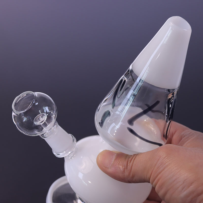 Portable Dual Use Glass Water Pipe for Weed Blue White Jade Free Dab Tool and Silicone Container Two-in-one Glass Bong Silicone Wax Jar Glass Dab Tool for Wax 