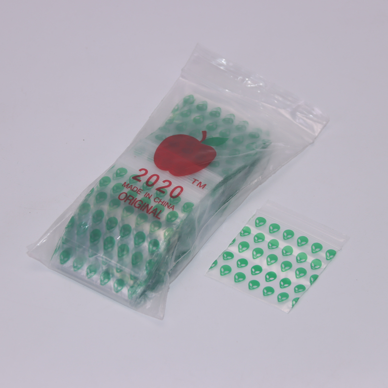 1 Pack Of 100 Pieces Clear 2020# One Side Printed Design 4 MIL Plastic Water Proof Zip Bag