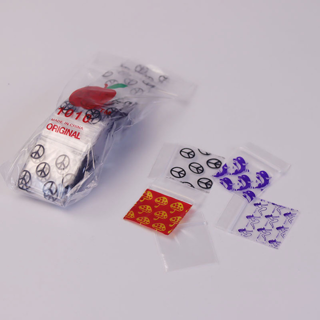 1 Pack Of 100 Pieces Clear 1010# One Side Printed Design 4 MIL LDPE Water Proof Zip Bag