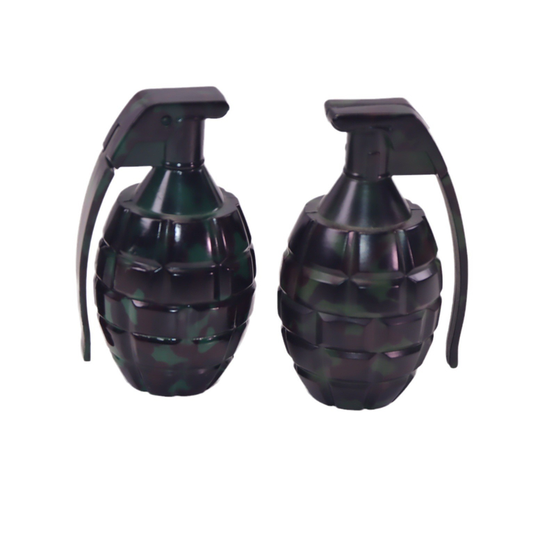 Large Size Camouflage Movable Handle Grenade Shaped 3 Layers Metal Zinc Spice Grinder
