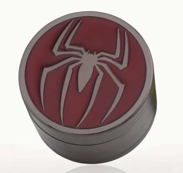 2.05 Inches 4 Parts Touch Up Embossing Spider Zinc CNC Smoiking Herb Grinder
