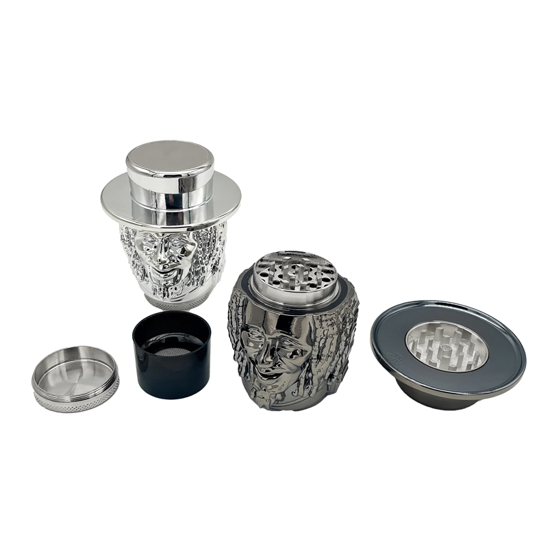 4 Parts Bob Marley Shaped Zinc Alloy Herb Grinders