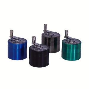 4 Color Available 2.2 Inches 4 Parts Clear Top Crank Handle Zinc Herb Grinder Handle Spice Grinder