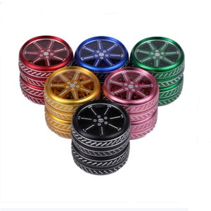 4 Parts Clear Top Tyre Shaped Aluminum Alloy Weed Grinders With Diamon Cut